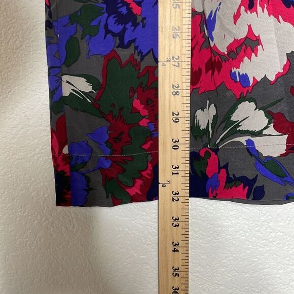 Fossil Silk Floral 3/4 Sleeve Dress Size 4 - Picture 7 of 7